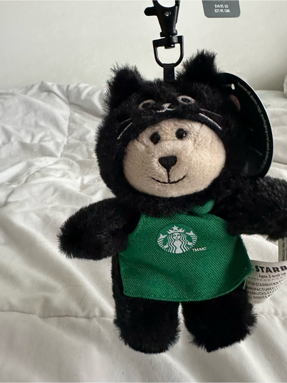 Starbucks Black Cat Bearista Plush Bag Charm keychain limited edition